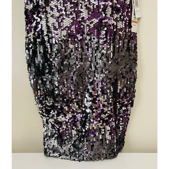 Prom Purple Multi Full Sequin Strapless Dress - Picture 7 of 14